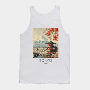 A Vintage Travel Illustration of Tokyo - Japan Tank Top